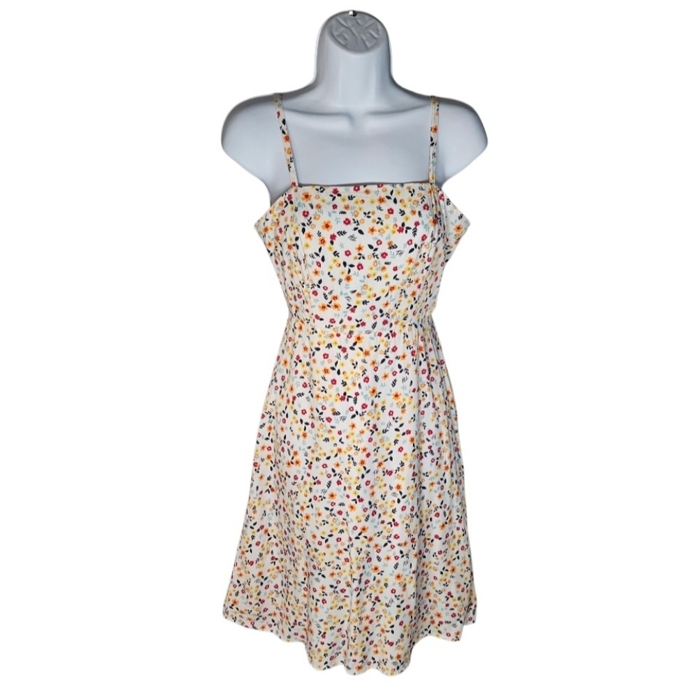 0002 Tommy Hilfiger TH Floral Spaghetti Strap Tie Back Sundress White Size 2